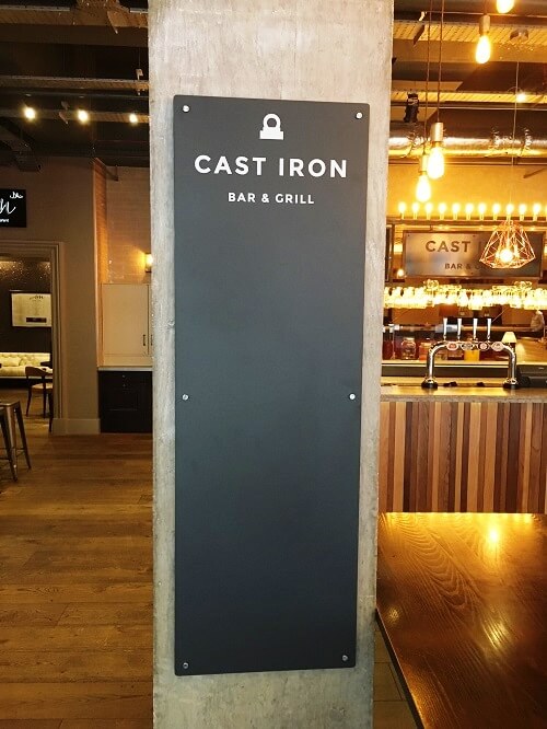 Cast Iron Bar & Grill Front Menu Board